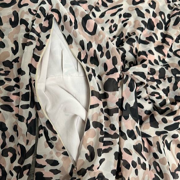 NWT Eliza J Animal Print Faux Wrap High Low Dress Women's Size 4 - Picture 6 of 6